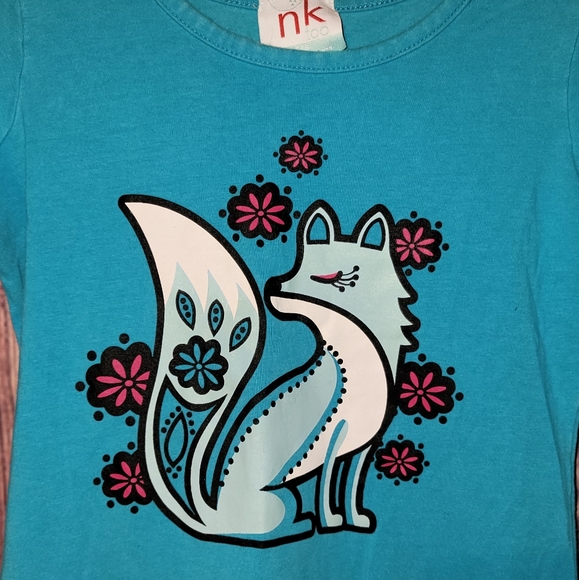 nk too From Zulily - Size 5/6 - Fox Dress - Blue with Multicolor Flowers - GUC - Picture 9 of 10